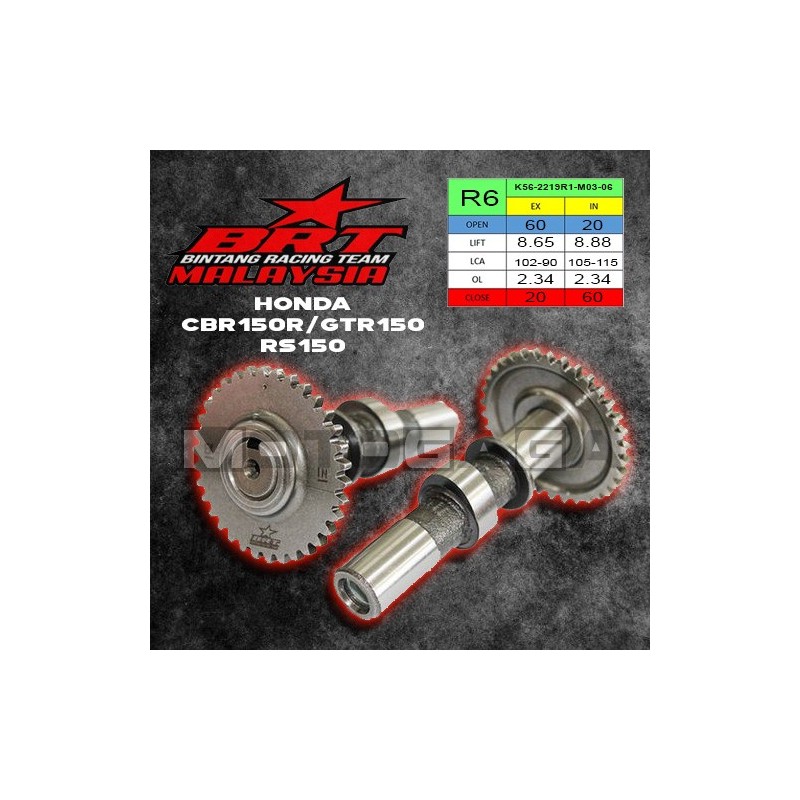 BRT Racing Camshaft (R6) - Honda CBR150R/CB125R/ Winner/Sonic/GTR150/RS150R