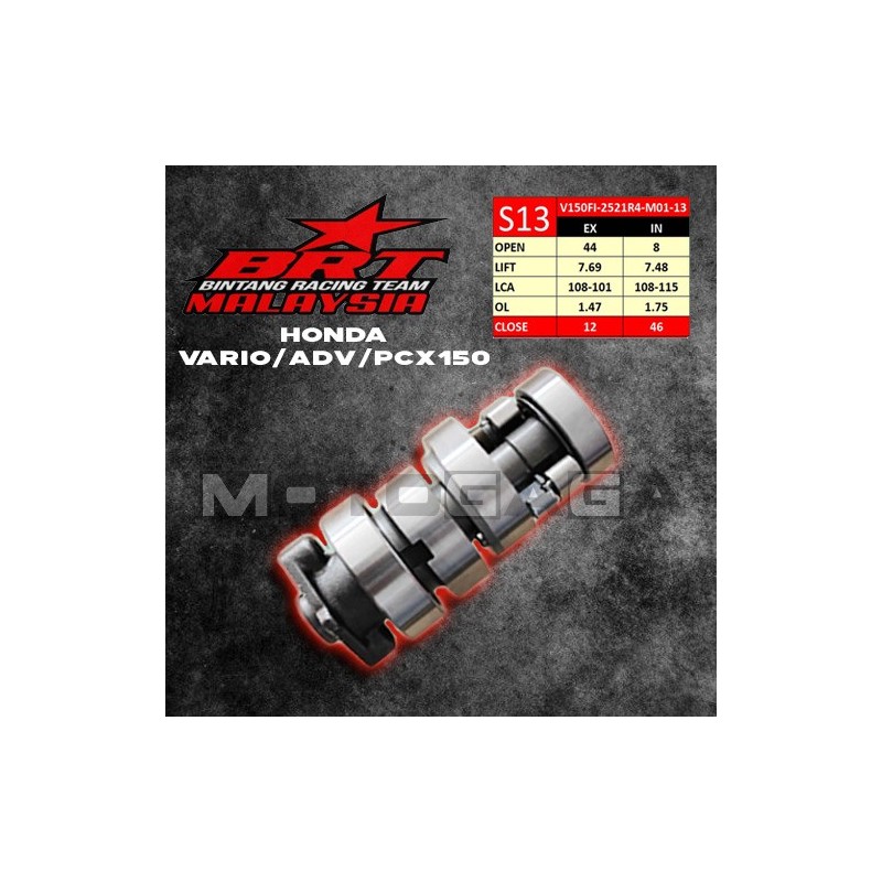 BRT Racing Camshaft (S13) - Honda ADV150/Vario/Click/PCX 125/150