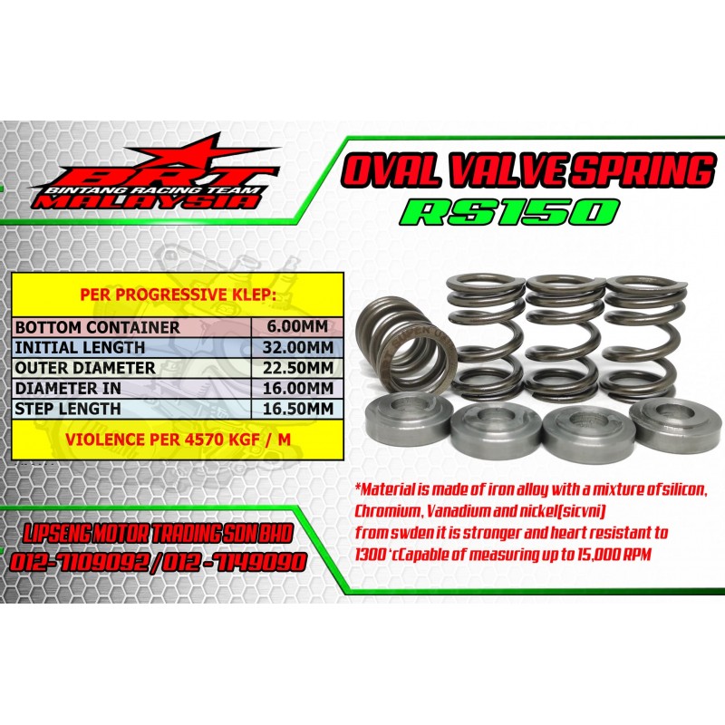 BRT Racing Oval Valve Springs - Honda CBR150R/CB125R/ Winner/Sonic/GTR150/RS150R