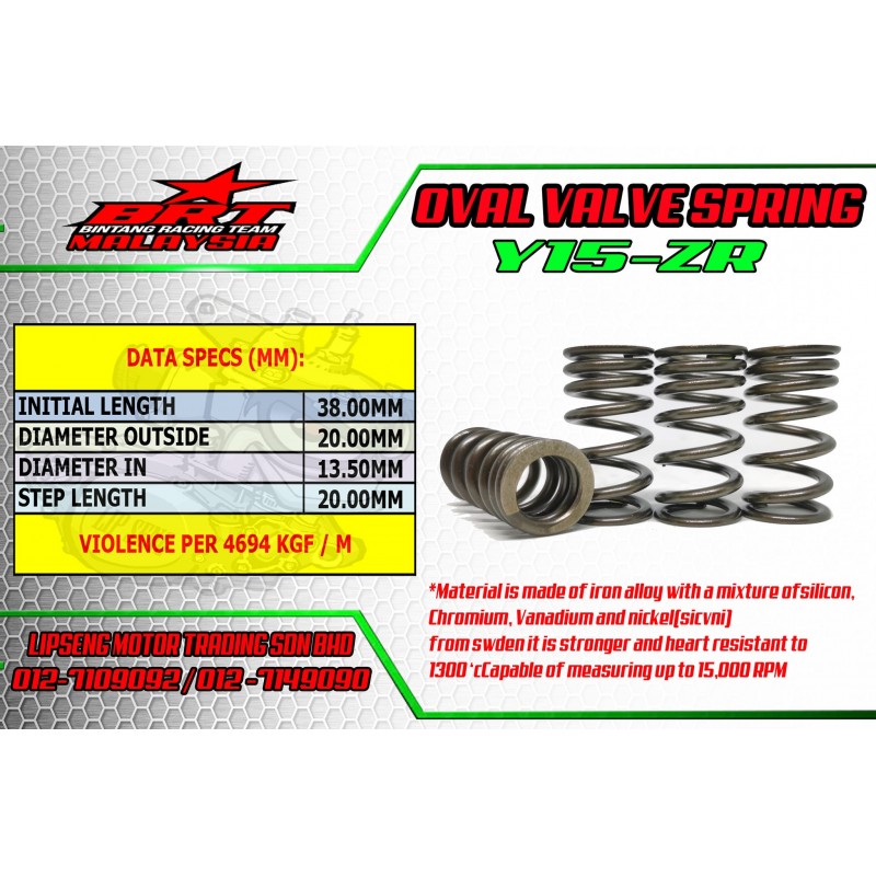 BRT Racing Oval Valve Springs - Yamaha R15/T150/Fz150i