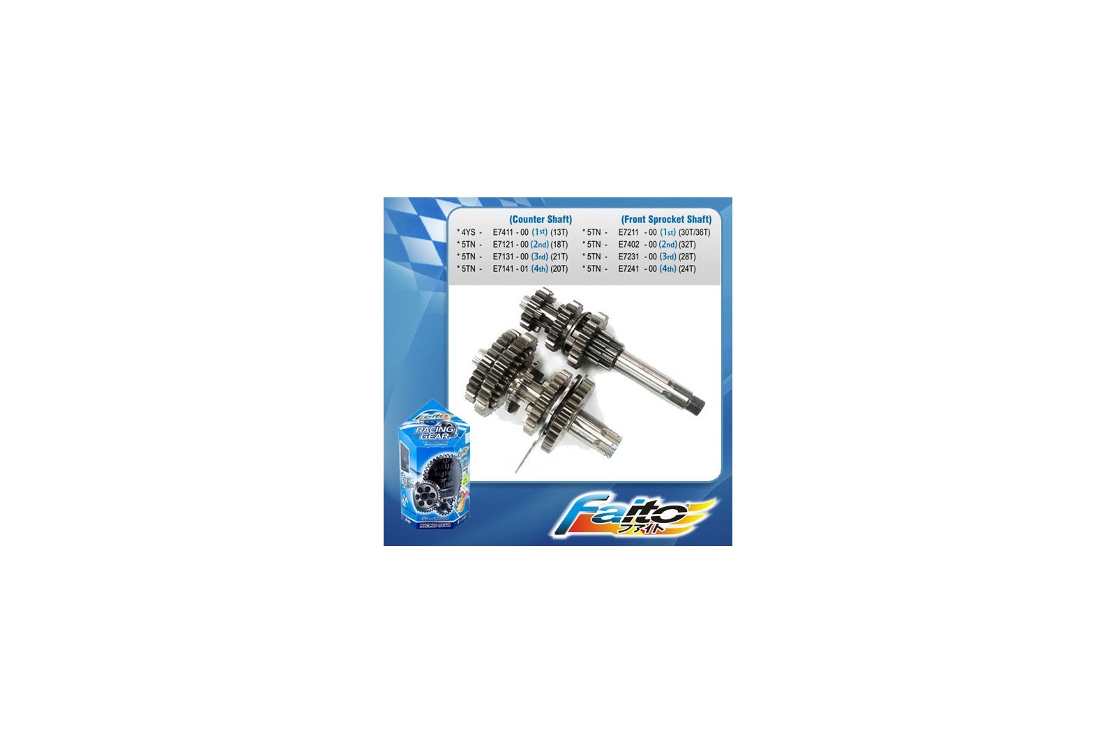 Faito Close Ratio Racing Gearbox - Kawasaki KSR110/ KLX110