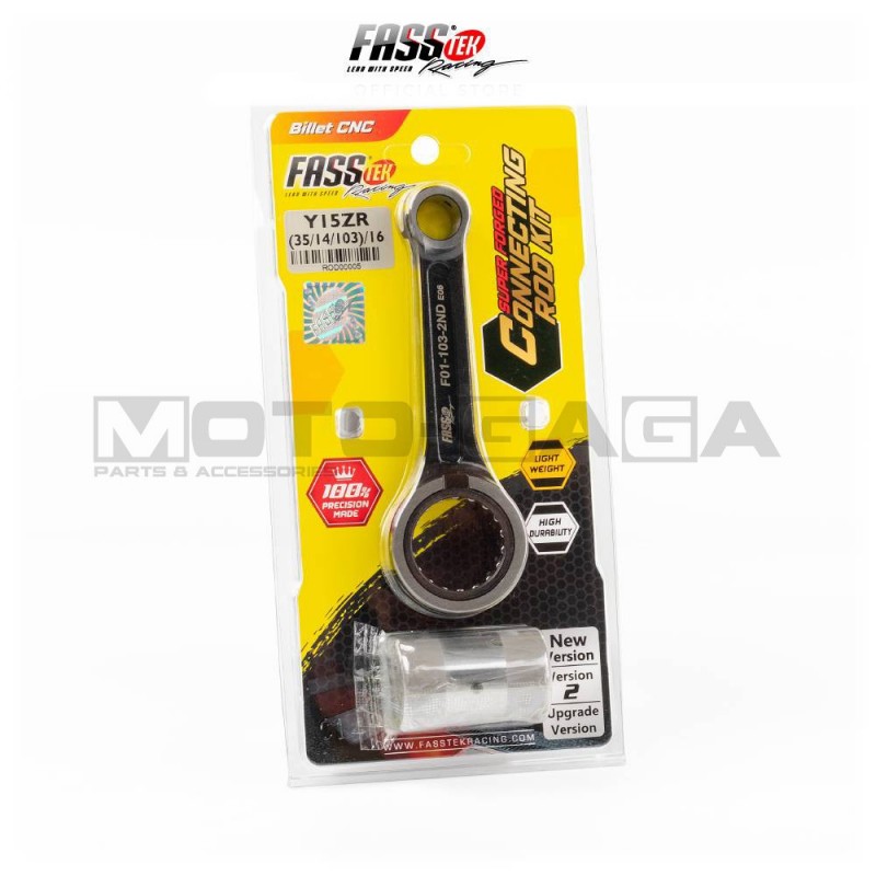 Fasstek Forged Connecting Rod Kit (14X35X103L)(+3mm) - Yamaha YZF-R15 V1 V2/Fz150i Vixion/ MT-15/R125/M-Slaz/ LC135/Y15ZR/JupiterMX T150