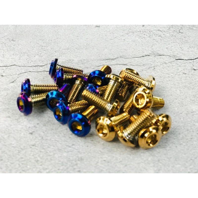 (Gold/Rainbow) Dress Up Brake Disc Rotor Bolt/Screw - M8x20mm Rear