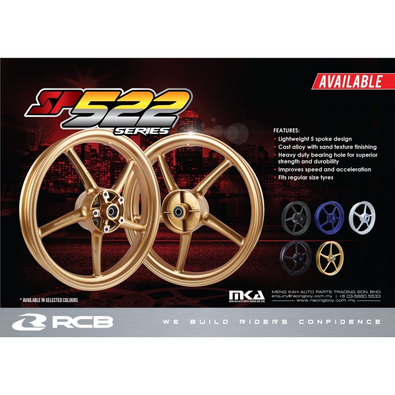 Racing Boy Wheels/Rims (SP522) (1.85/2.50) - Yamaha Y15ZR/Jupiter MX King/Spark/Exciter/Sniper MXi/ T150