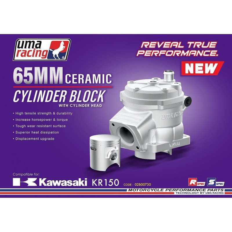 UMA Racing 65mm (181cc) Cylinder Kit + Head - Kawasaki Ninja ZX150RR/KRR150/KR150