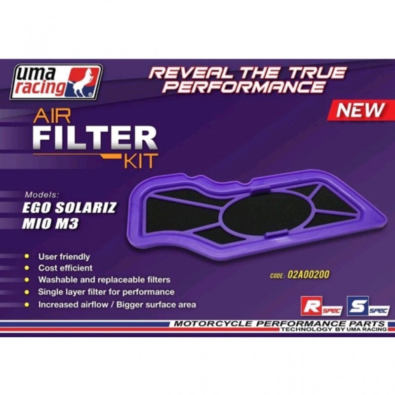 UMA Racing Drop-in Air Filter - Yamaha Mio 125 EFi/New Soul GT125/Mio M3/Mio i 125s/ NEO 125