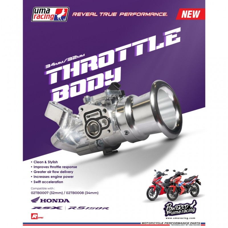 UMA Racing Throttle Body Kit (32/34mm) - Honda CBR150R/CB125R/ Winner/Sonic/GTR150/RS150R